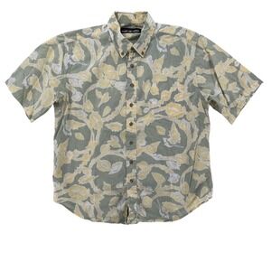 Reyn Spooner Shirt Mens XL Green Yellow Floral Hawaiian Button Up Resort Print